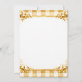 Invitation Gingham Or Beige Blanc Luxe Moderne Tendance Chic (Dos)