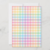 Invitation Gingham Pastel Amusant pour son 1er Anniversaire (Dos)