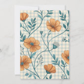 Invitation Gingham Peach Floral Baby Shower (Dos)