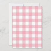 Invitation Gingham Rose Citron Doux Un 1er Anniversaire (Dos)