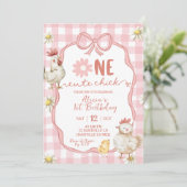 Invitation Gingham Rose Fleur Daisy Une Adorable Poulette 1er (Debout devant)