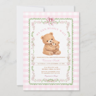 Invitation Gingham Rose Nous pouvons à peine attendre la Fête