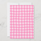 Invitation Gingham Rose Vague Été 1er Anniversaire (Dos)