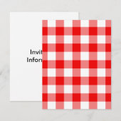 Invitation Gingham rouge (Devant / Derrière)