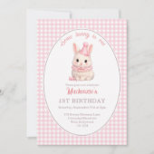 Invitation Gingham Some Bunny Is One Birthday Personalized (Devant)