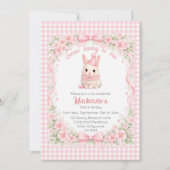 Invitation Gingham Some Bunny Is One Birthday Personalized (Devant)