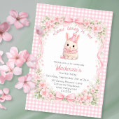 Invitation Gingham Some Bunny Is One Birthday Personalized