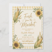 Invitation Gingham tournesol maïs frais du marché (Devant)