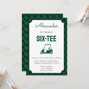 Invitation Gingham Vert et Noir Golf 60ème Anniversaire