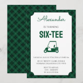 Invitation Gingham Vert et Noir Golf 60ème Anniversaire (Devant / Derrière)