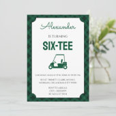 Invitation Gingham Vert et Noir Golf 60ème Anniversaire (Debout devant)