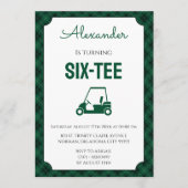 Invitation Gingham Vert et Noir Golf 60ème Anniversaire (Devant)