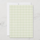Invitation Gingham Vert Rustique Elle est Fraîche sur le Marc (Dos)