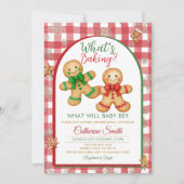 Invitation Gingham What's Baking Gingerbread Gender Reveal (Devant)