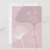 Invitation Gingko Silhouette ・ Mariage rose modern (Devant)