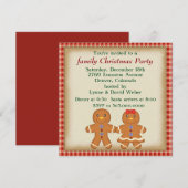 Invitation Gingpain homme fête de Noël de famille (Devant / Derrière)
