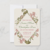 Invitation Ginkgo aquarelle floral mariage à retenir la date (Devant)