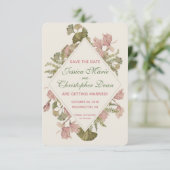 Invitation Ginkgo Fleurs Aquarelle Mariage Enregistrer la Dat (Debout devant)