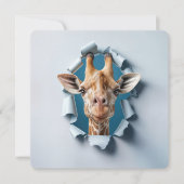 Invitation Girafe 3e anniversaire dans un trou de papier déch (Devant)