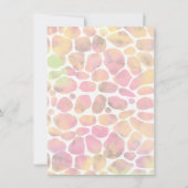 Invitation Girafe anniversaire filles aquarelle (Dos)