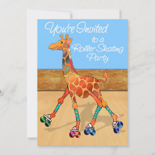 Invitation Girafe au Roller Rink Party