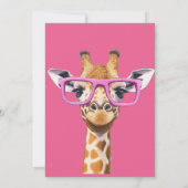 Invitation Girafe aux lunettes roses (Dos)