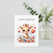 Invitation Girafe Avion Anniversaire (Debout devant)
