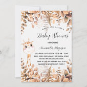 Invitation girafe baby shower eucalyptus jungle boisée (Devant)