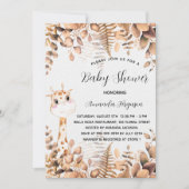 Invitation girafe baby shower eucalyptus jungle luxe (Devant)