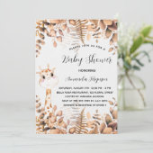 Invitation girafe baby shower eucalyptus jungle luxe (Debout devant)