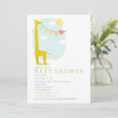 Invitation Girafe + Baby shower neutre (Debout devant)