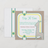 Invitation Girafe Bébé (Devant / Derrière)