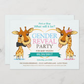 Invitation Girafe Bébé rose ou bleu Parti de révélation de ge (Devant / Derrière)