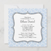 Invitation Girafe Bleue Baby Boy Photo Christening (Dos)