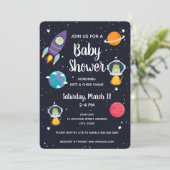 Invitation Girafe dans le Baby shower spatial Galaxy (Debout devant)