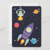 Invitation Girafe dans le Baby shower spatial Galaxy (Dos)