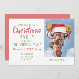 Invitation Girafe de Christmas