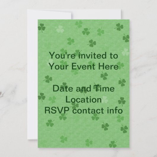 Invitation Girafe de la Saint-Patrick (Dos)