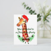 Invitation Girafe de Noël (Debout devant)