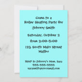 Invitation Girafe de patinage à roulettes à la fête de la pat (Dos)