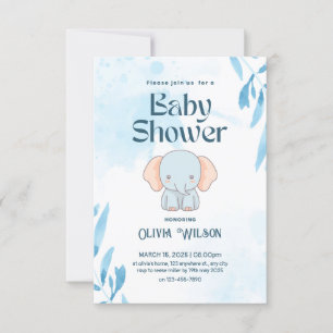 Invitation girafe éléphant bébé design douche