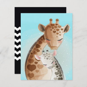 Invitation Girafe maman et bébé  Cadeaux mignons pour maman
