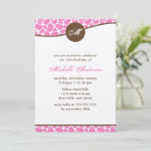 Invitation Girafe rose Imprimer Anniversaire (Debout devant)