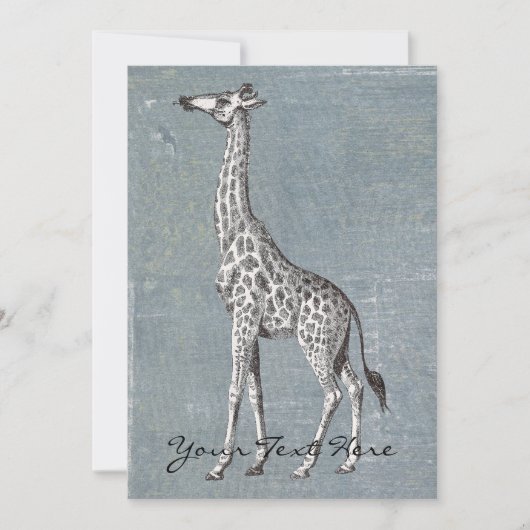 Invitation Girafe Vintage (Devant)