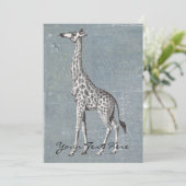 Invitation Girafe Vintage (Debout devant)