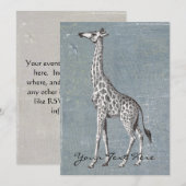 Invitation Girafe Vintage (Devant / Derrière)