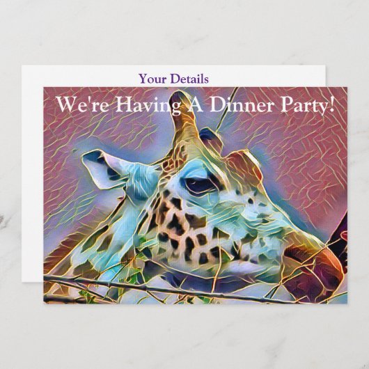 INVITATION GIRAFFE (Devant / Derrière)