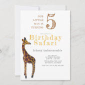 Invitation Giraffe Anniversaire Safari pour garçon (Devant)