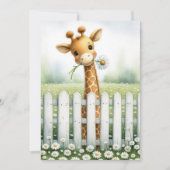 Invitation Giraffe baby shower Avec Marguerite (Devant)