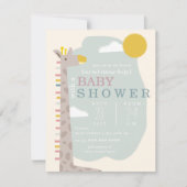 Invitation Giraffe Baby shower moderne neutre (Devant)